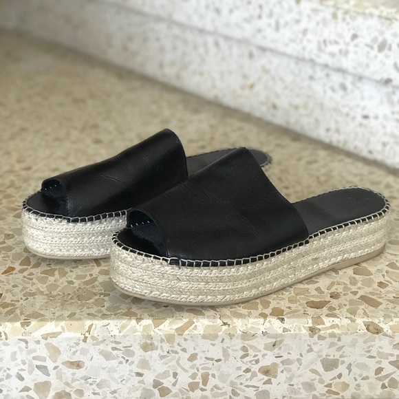 Vagabond Black Leather Platform Celeste Espadrille - Picture 5 of 12